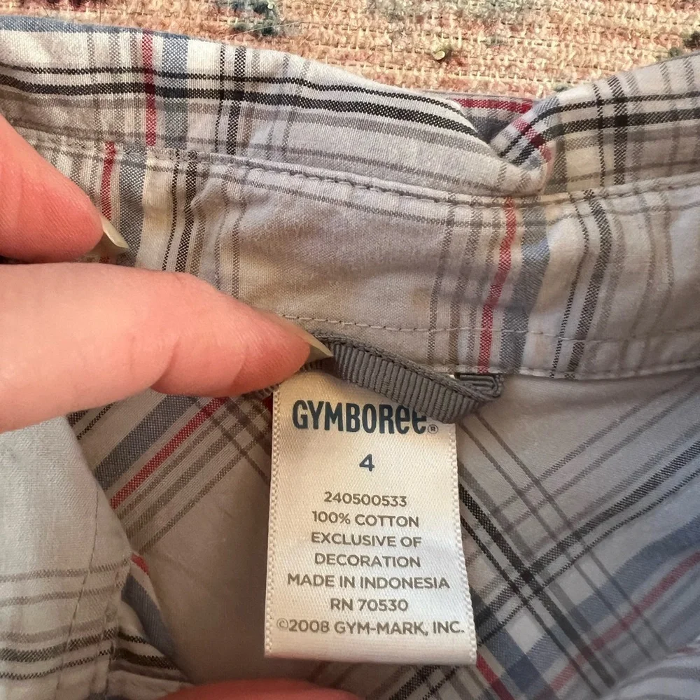 Gymboree Gray Plaid Button Down Shirt